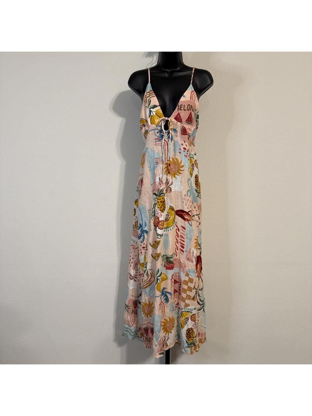 NWT Paper Heart Anthropologie Spaghetti Strap Open Back Cutout Maxi Dress XL